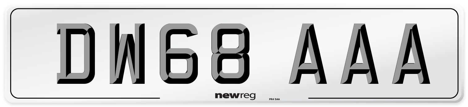 DW68 AAA Number Plate from New Reg